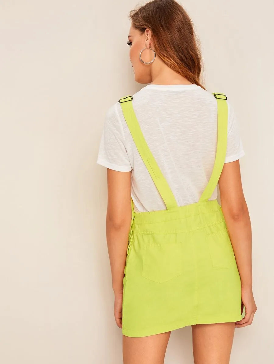 Pocket Detail Denim Overall Dress Periwinkley Shop