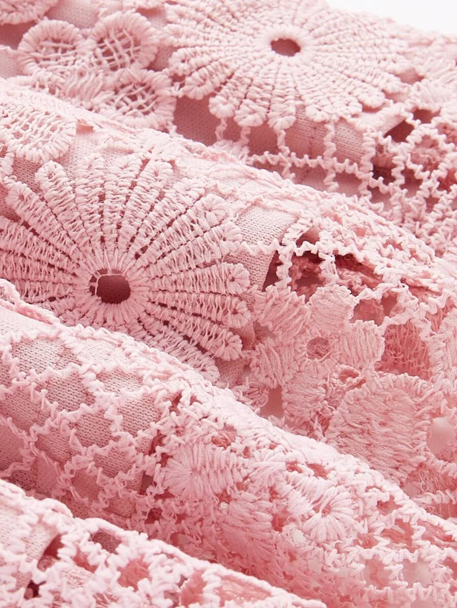 Open Back Guipure Lace Overlay Dress Periwinkley Shop