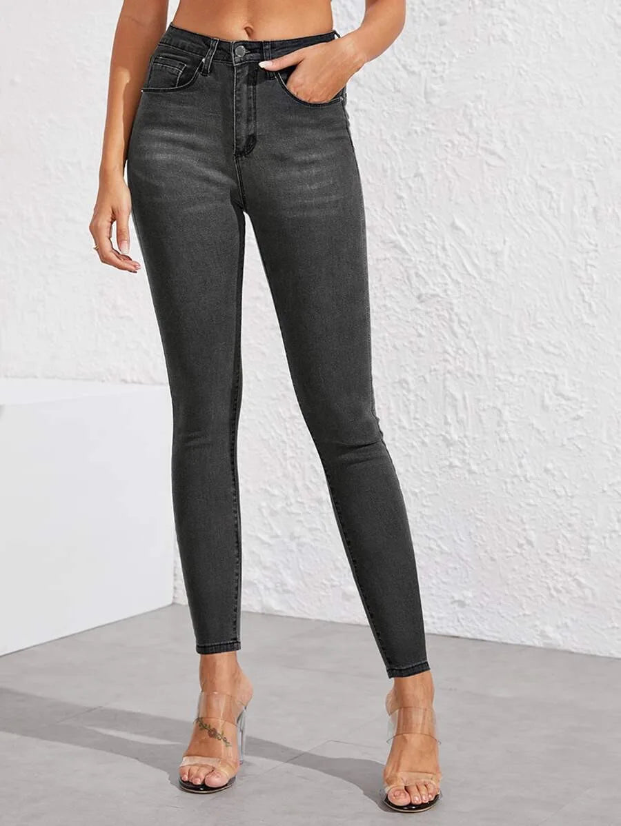 Dark wash skinny jeans Grey Periwinkley Shop