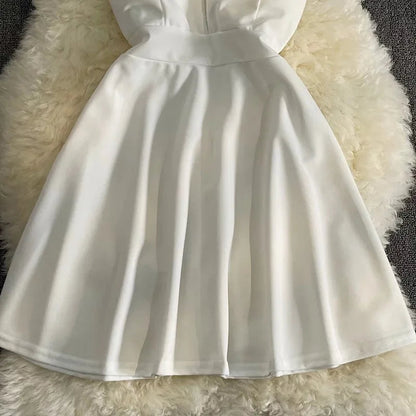 Vestidos Neploe One Shoulder Dress- White Periwinkley Shop