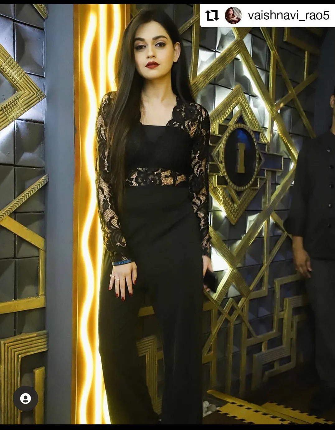 Plunging lace bodice jumpsuit Periwinkley Shop