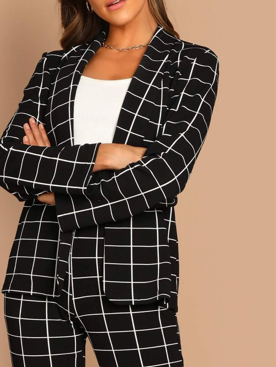 Grid blazer and pant set Periwinkley Shop