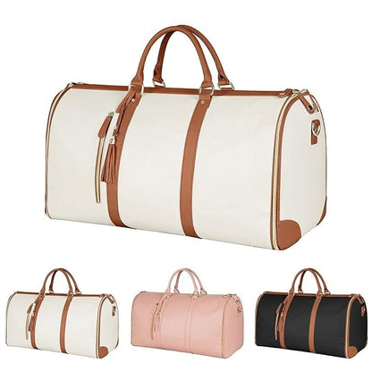 minimalist duffel bag double handle - White  striped Periwinkley Shop