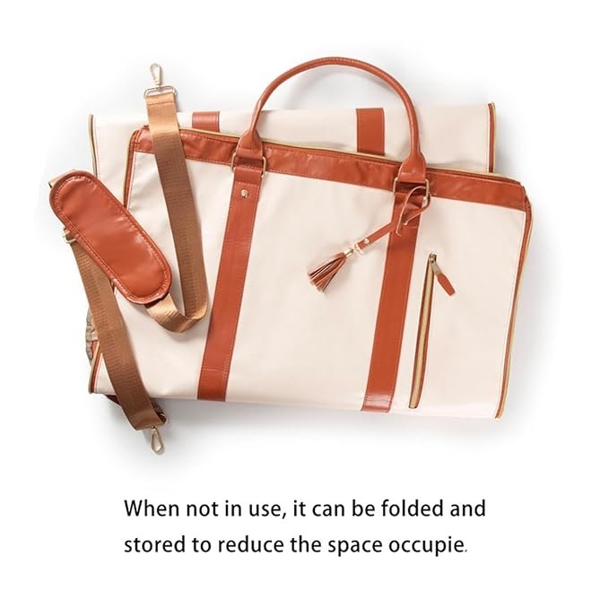 minimalist duffel bag double handle - White  striped Periwinkley Shop