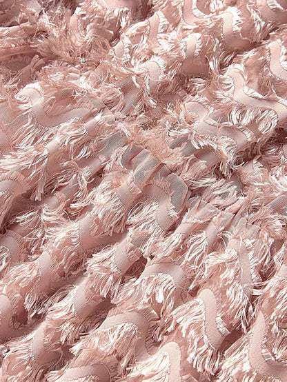 Layered Fringe Embellished Flounce Sleeve Bardot Dress Periwinkley Shop