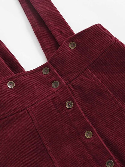 Button Up Cord Overall Mini Skirt Periwinkley Shop