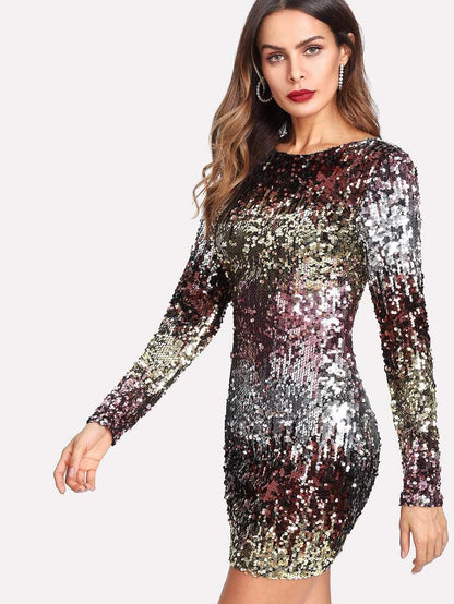 Ombre Sequin Mini Dress Periwinkley Shop