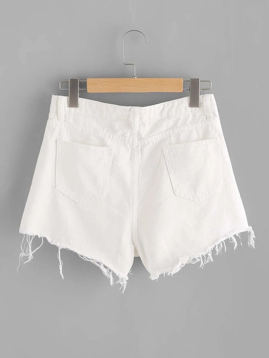 Distressed Ripped denim shorts Periwinkley Shop