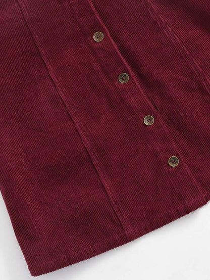 Button Up Cord Overall Mini Skirt Periwinkley Shop