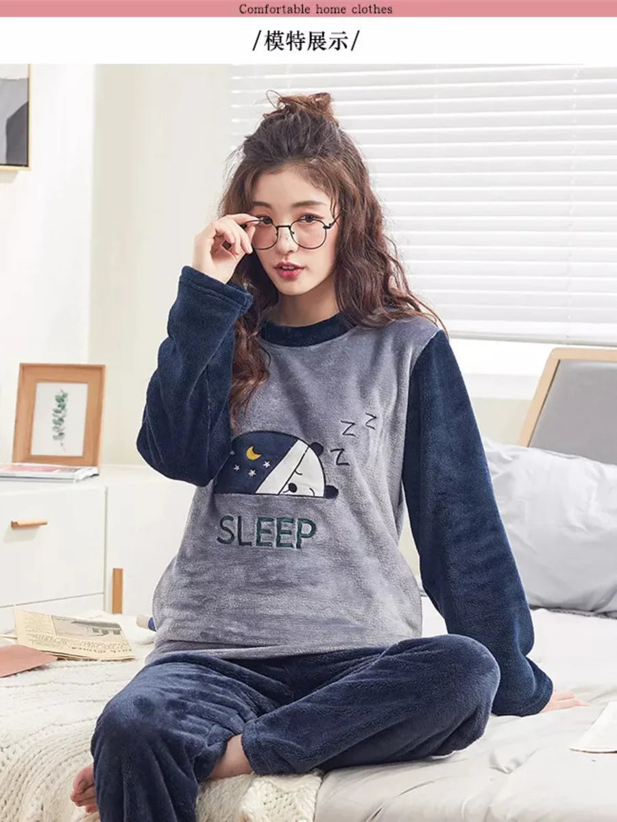 Winter coral fleece pajama set Periwinkley Shop