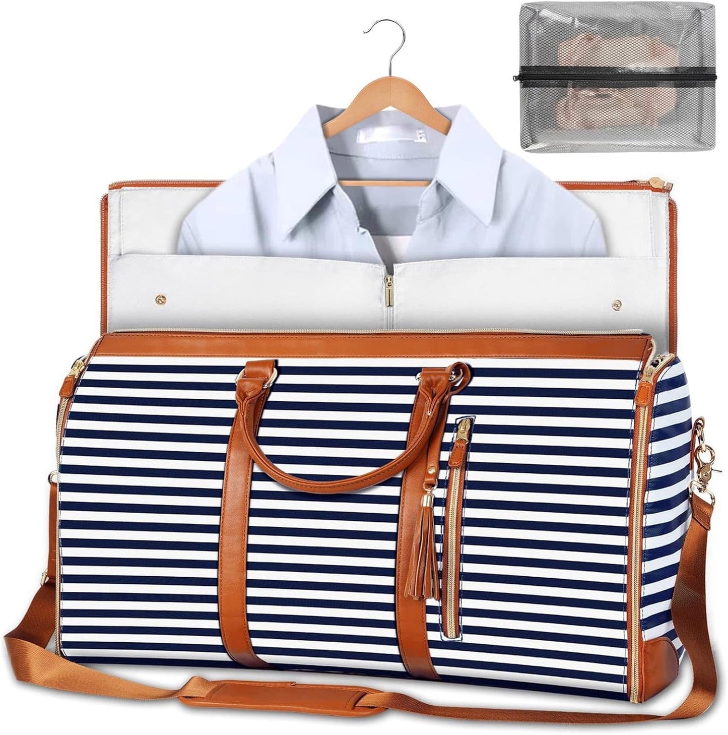 minimalist duffel bag double handle - Striped Periwinkley Shop