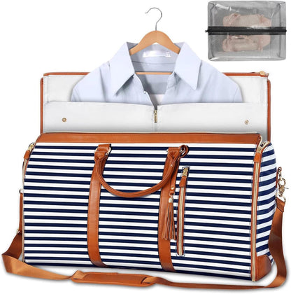 minimalist duffel bag double handle - Striped Periwinkley Shop