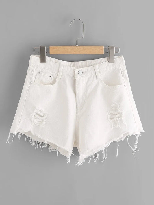 Distressed Ripped denim shorts Periwinkley Shop