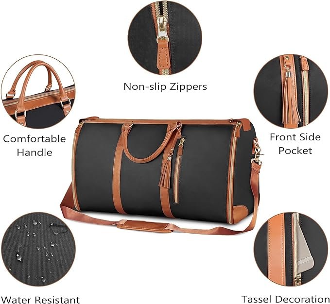 minimalist duffel bag double handle - black striped Periwinkley Shop