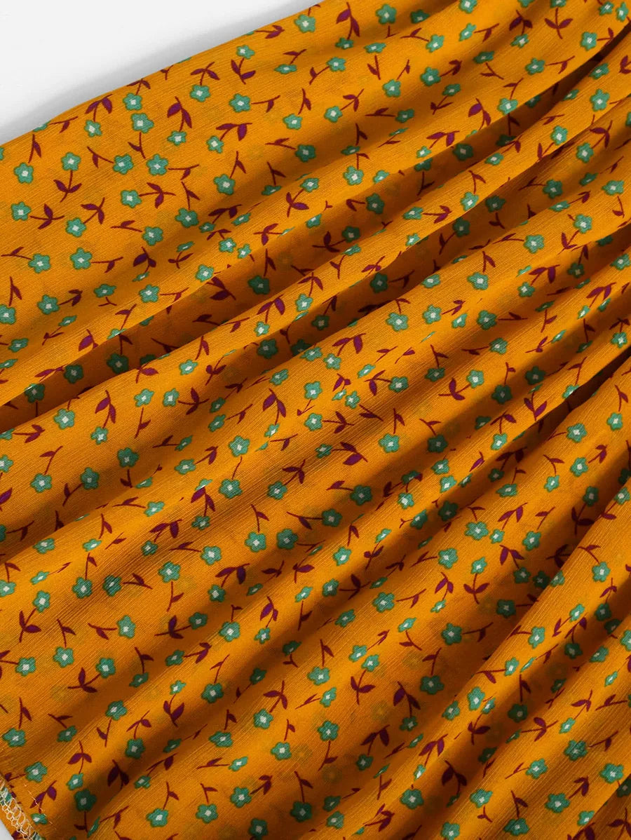 Ditsy Floral Print Fit & Flare Mini Dress Periwinkley Shop