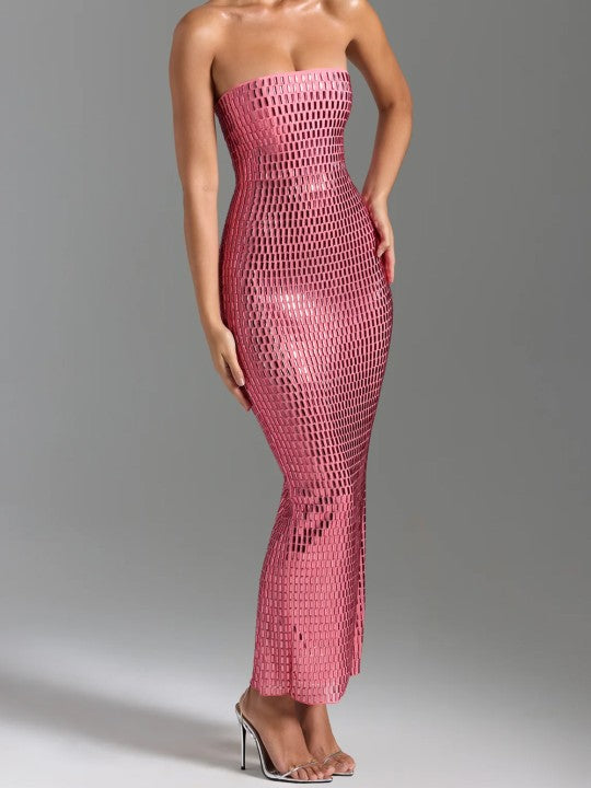 Boris Diamond Off Shoulder Dress - Pink Periwinkley Shop