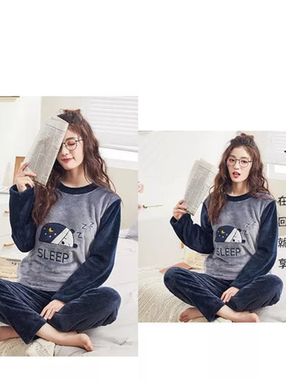 Winter coral fleece pajama set Periwinkley Shop