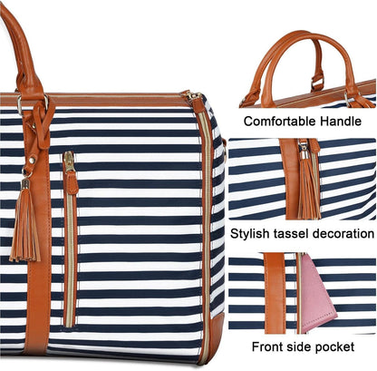 minimalist duffel bag double handle - Striped Periwinkley Shop