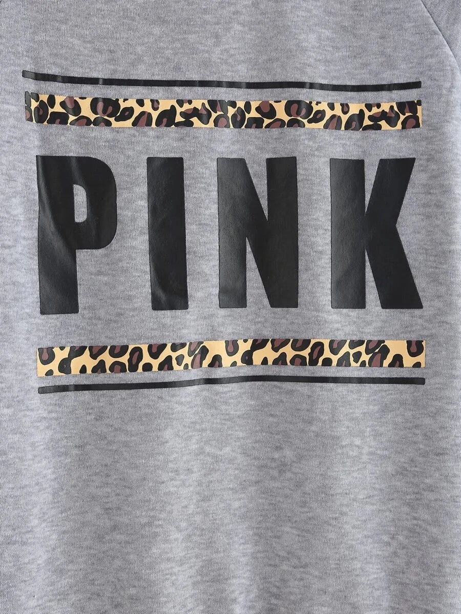 Letters Print Raglan Sleeve Top With Pants Periwinkley Shop