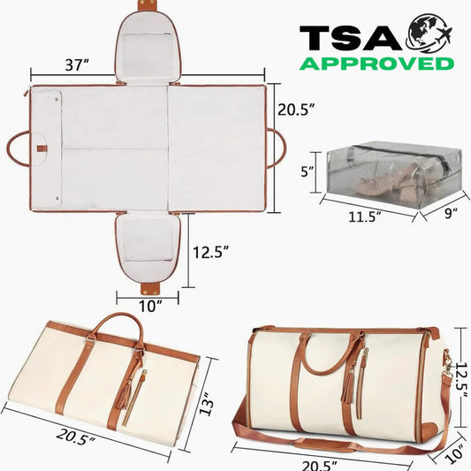 minimalist duffel bag double handle - White  striped Periwinkley Shop