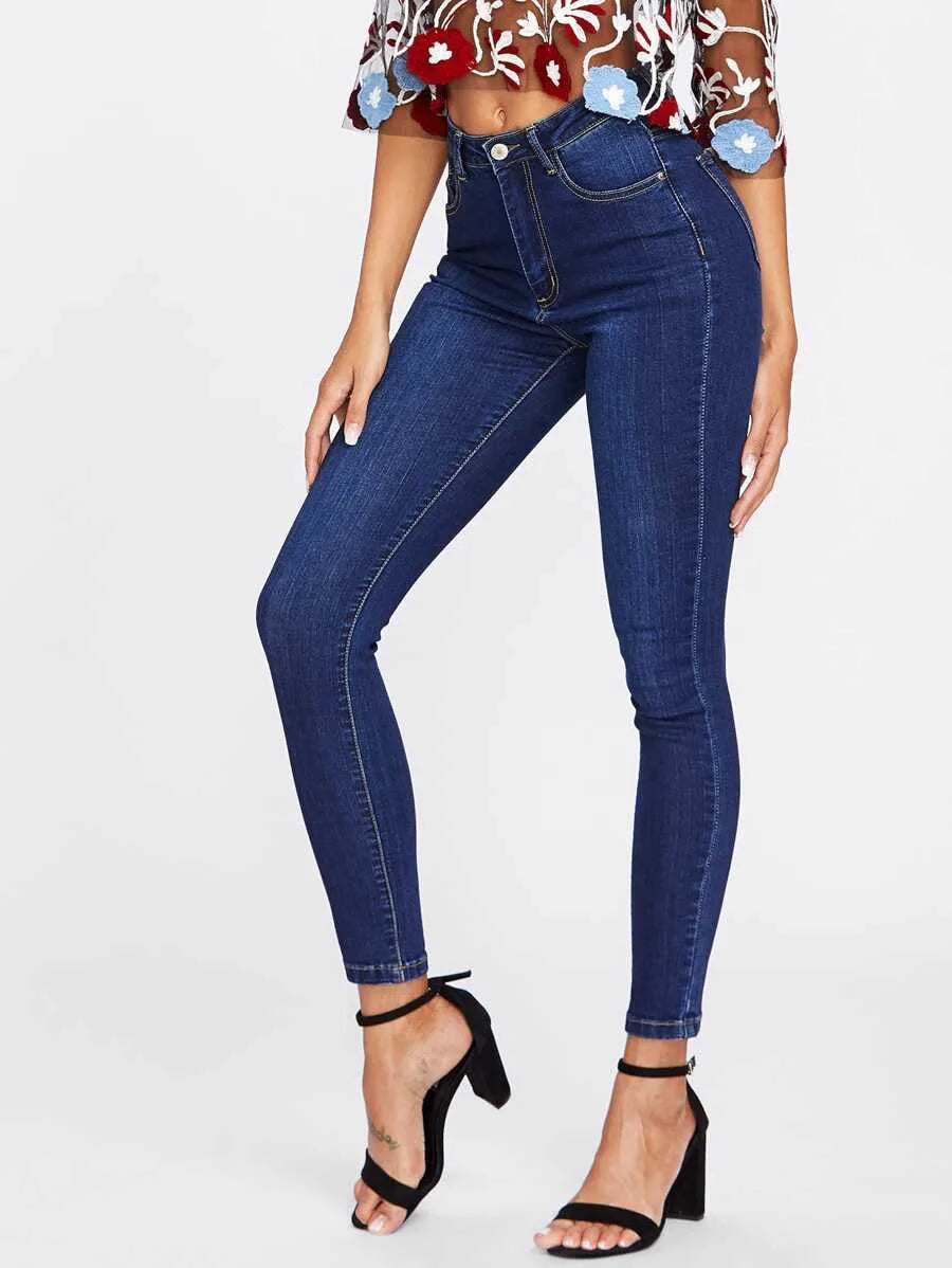 Dark wash skinny jeans  Navy Periwinkley Shop