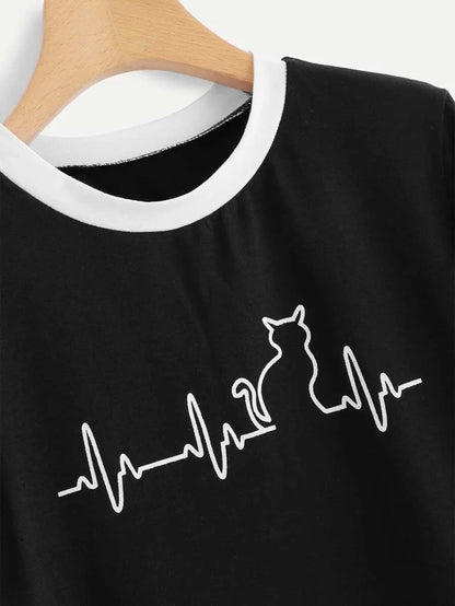 Animal print ringer crop tee Periwinkley Shop