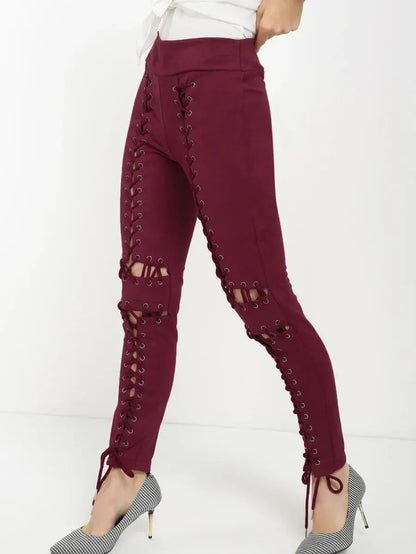 All Set For Afterhour Wine Red Trousers Periwinkley Shop