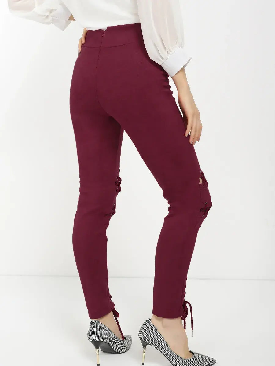 All Set For Afterhour Wine Red Trousers Periwinkley Shop