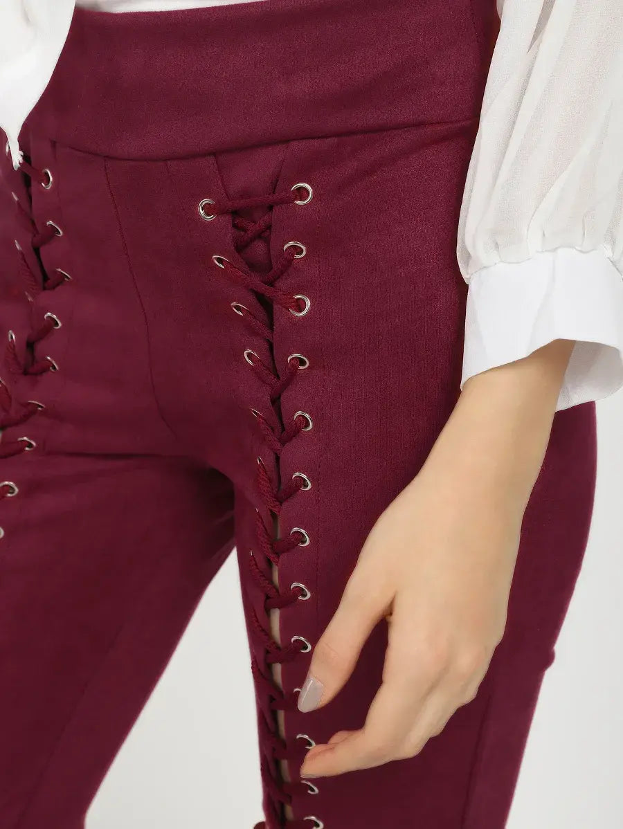 All Set For Afterhour Wine Red Trousers Periwinkley Shop