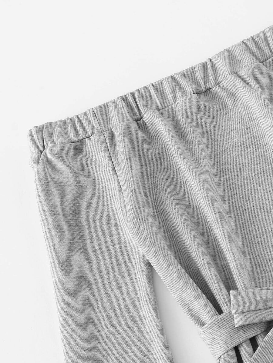 Off Shoulder Self Tie Waist Dress Periwinkley Shop