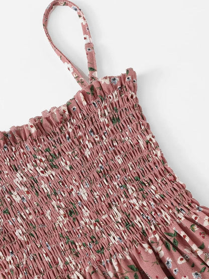 Floral print pleated cami dress Periwinkley Shop