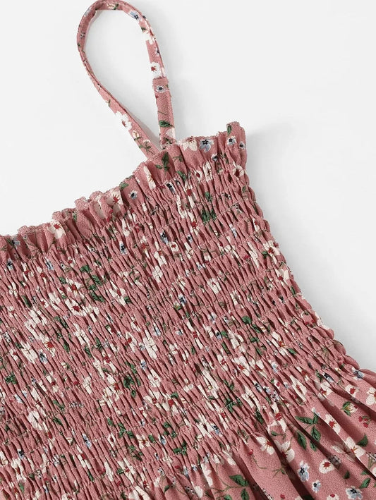 Floral print pleated cami dress Periwinkley Shop