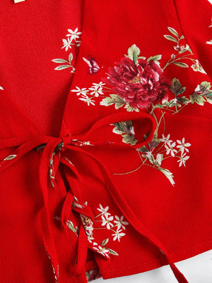 Bell Sleeve Lace Up Top With Shortss Periwinkley Shop