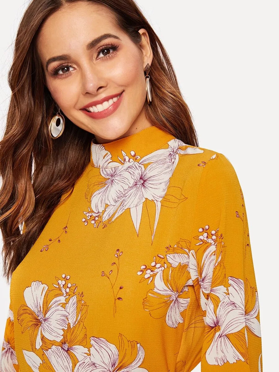 Floral Print Knot Backless Romper Periwinkley Shop