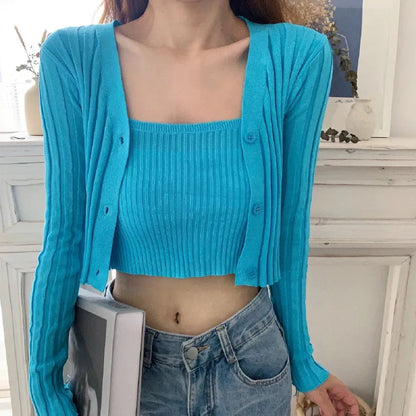Two Pieces Knitted Clothing Sweaters Periwinkley Shop