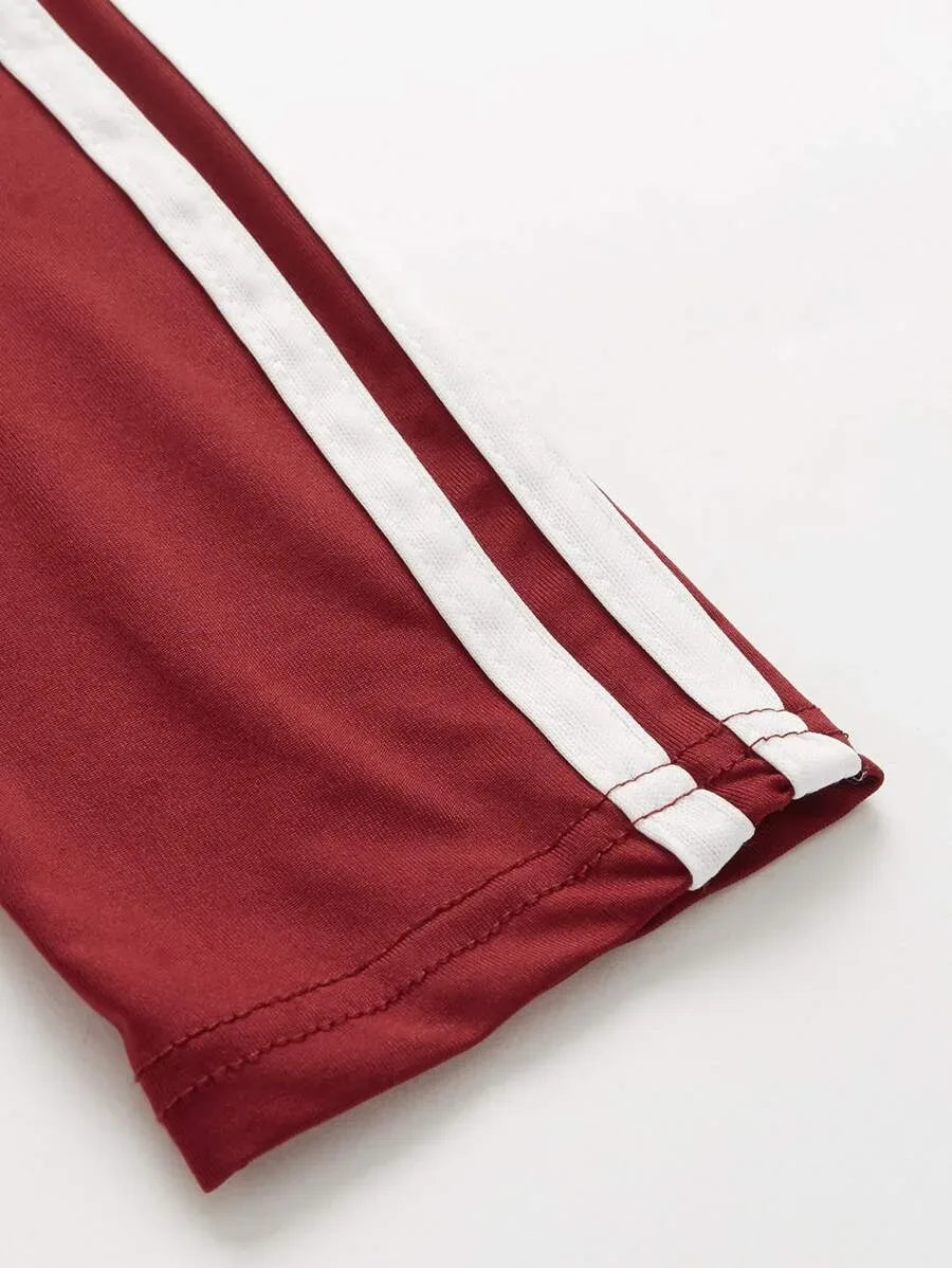 Contrast striped top with pants Periwinkley Shop