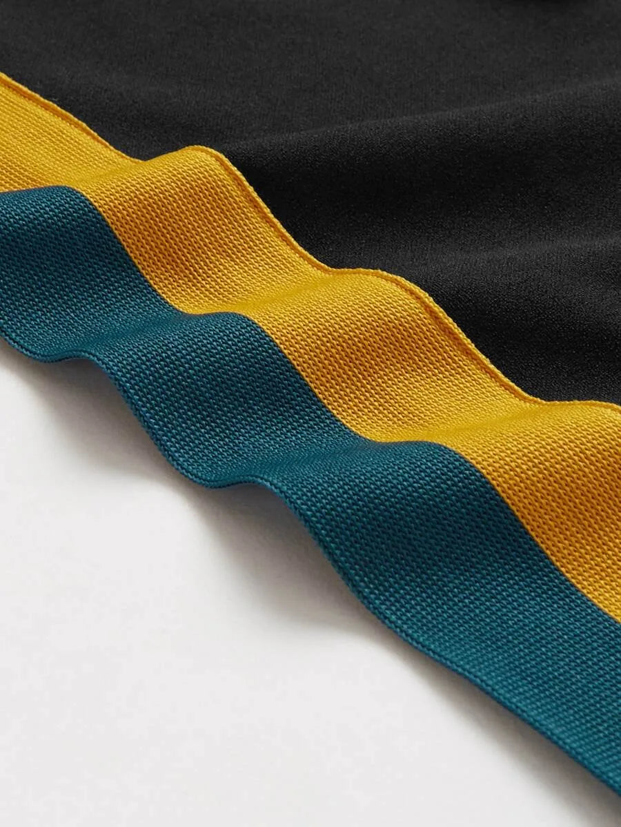 Striped Hem Crop Top & Split Side Palazzo Pants Set Periwinkley Shop