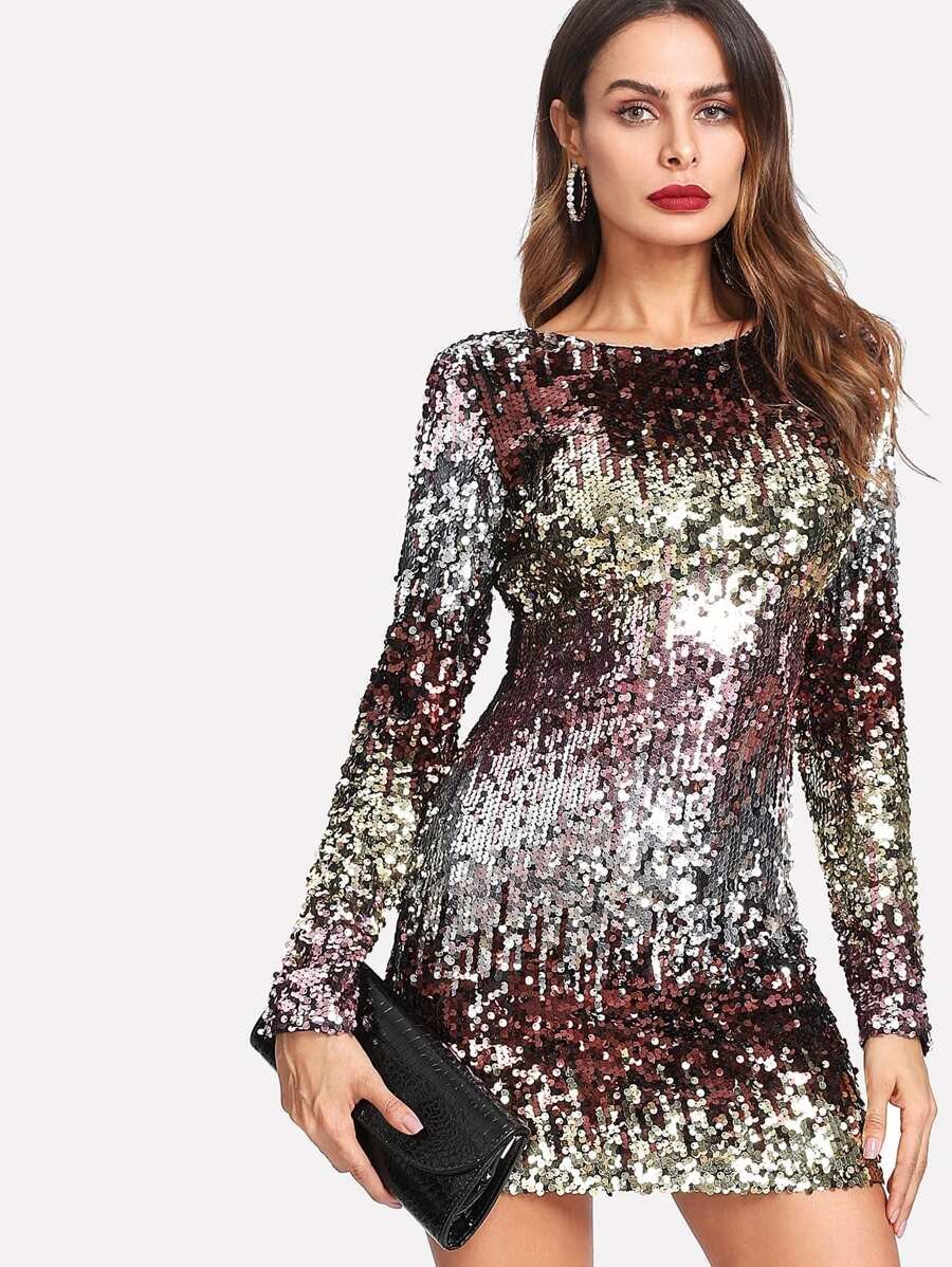 Ombre Sequin Mini Dress Periwinkley Shop