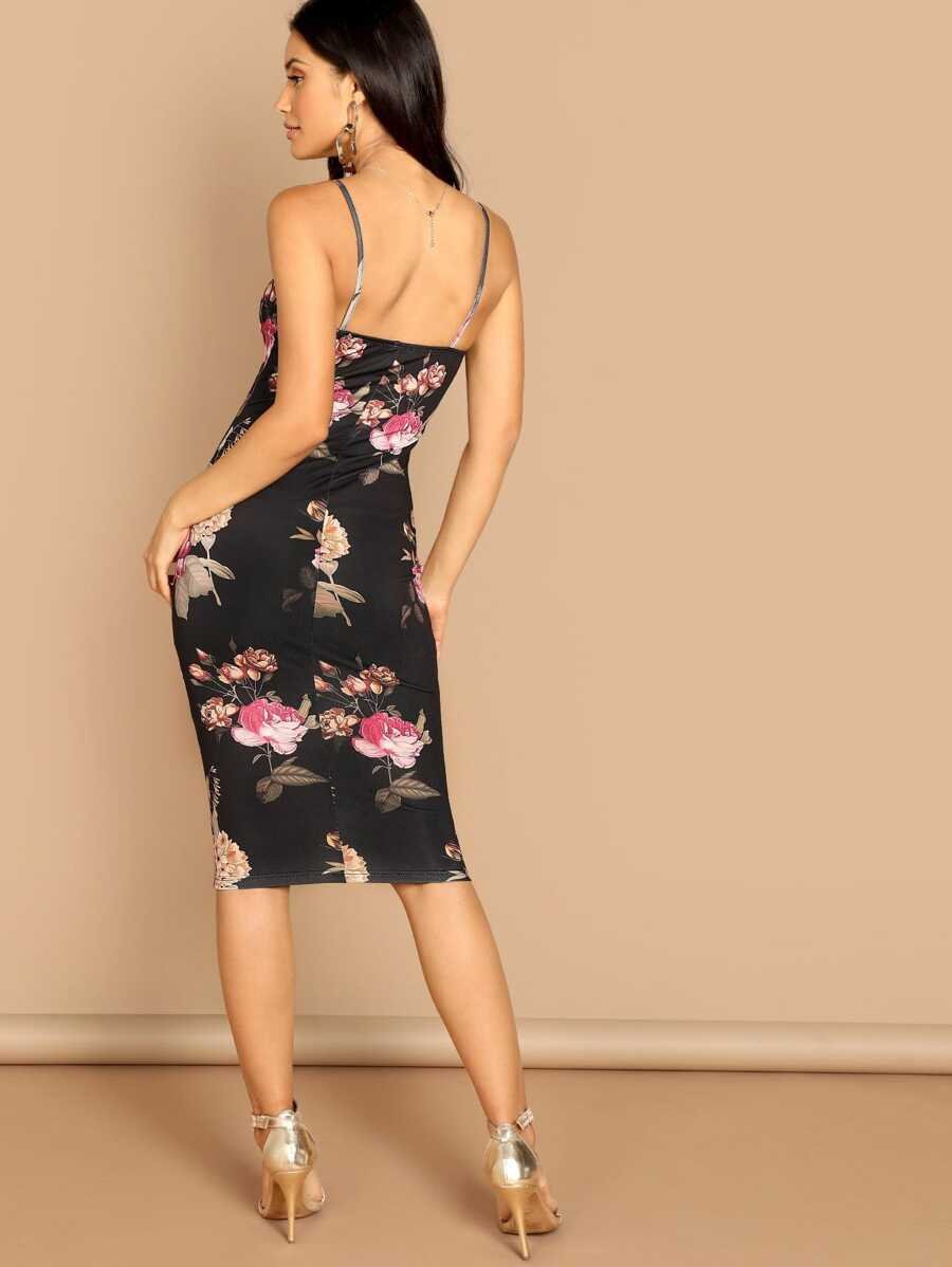 Floral Print Cami Midaxi Dress Periwinkley Shop