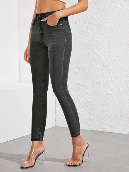 Dark wash skinny jeans Grey Periwinkley Shop