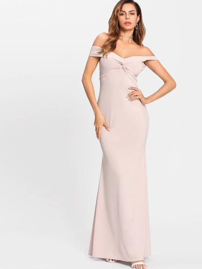 Off Shoulder Twist Front Dress Periwinkley Shop