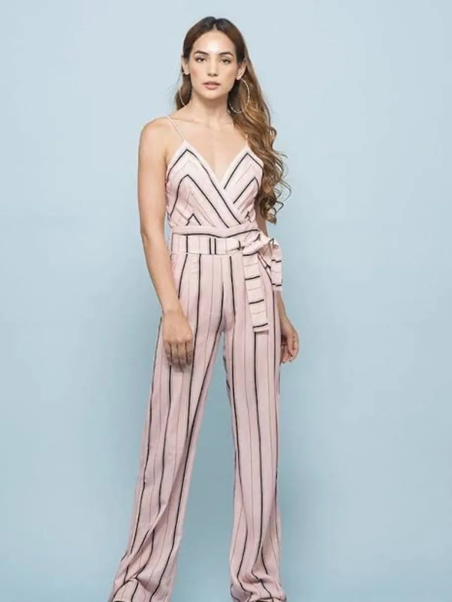 Pink striped cami  jumpsuit Periwinkley Shop