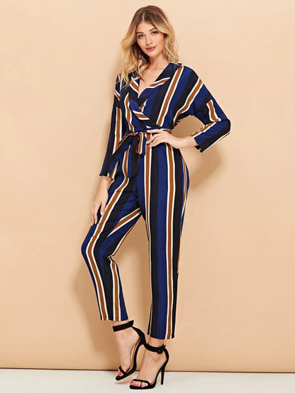 Wrap Self Tie Waist Jumpsuit Periwinkley Shop