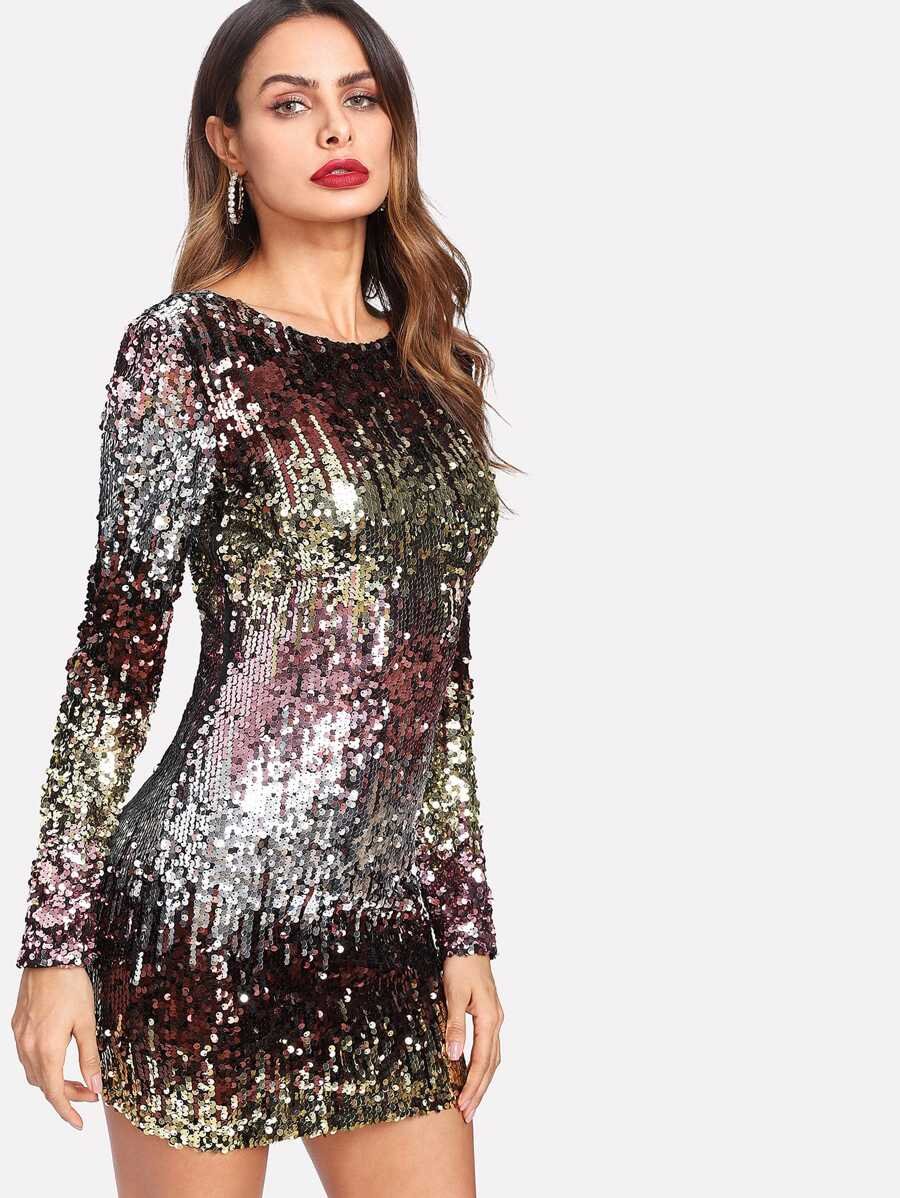 Ombre Sequin Mini Dress Periwinkley Shop