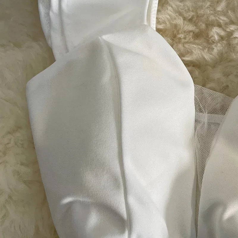 Vestidos Neploe One Shoulder Dress- White Periwinkley Shop
