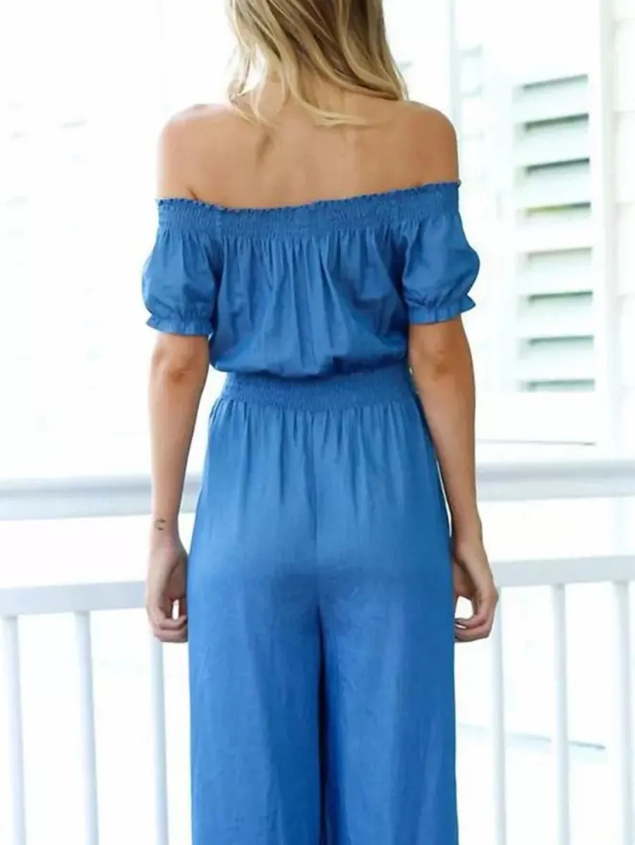 Women  Slash Neck Collar Jumpsuit Periwinkley Shop