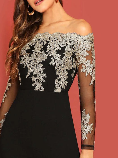 Off Shoulder Embroidered Jumpsuit Periwinkley Shop