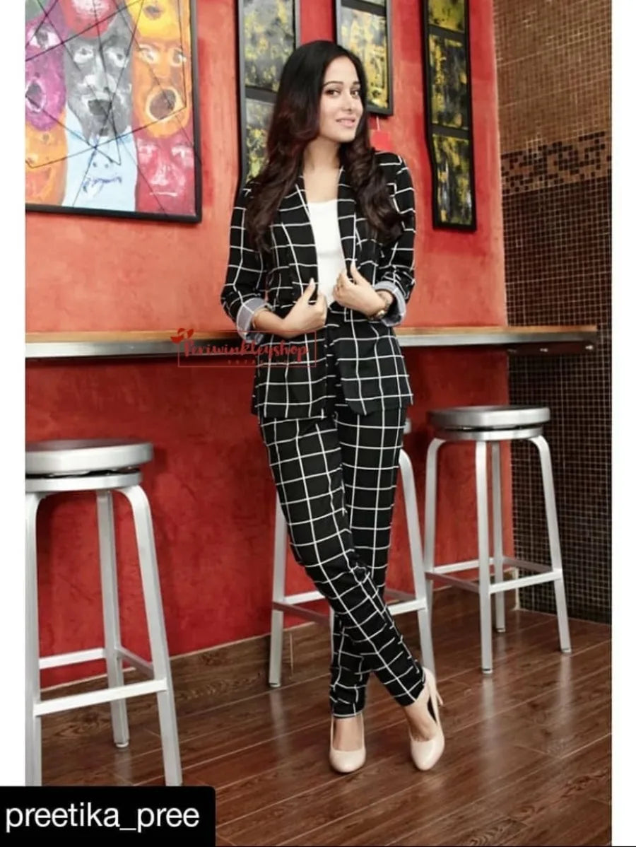 Grid blazer and pant set Periwinkley Shop