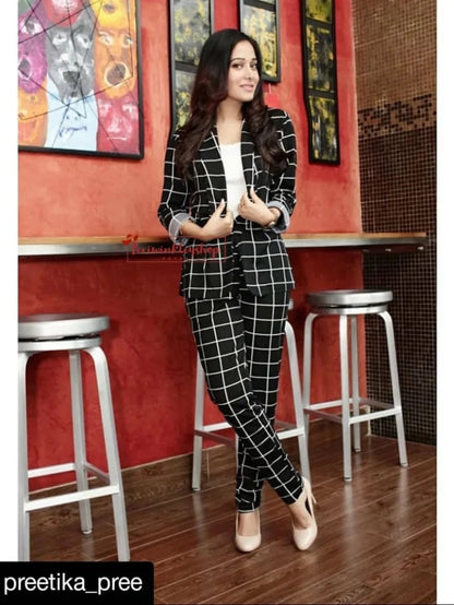 Grid blazer and pant set Periwinkley Shop