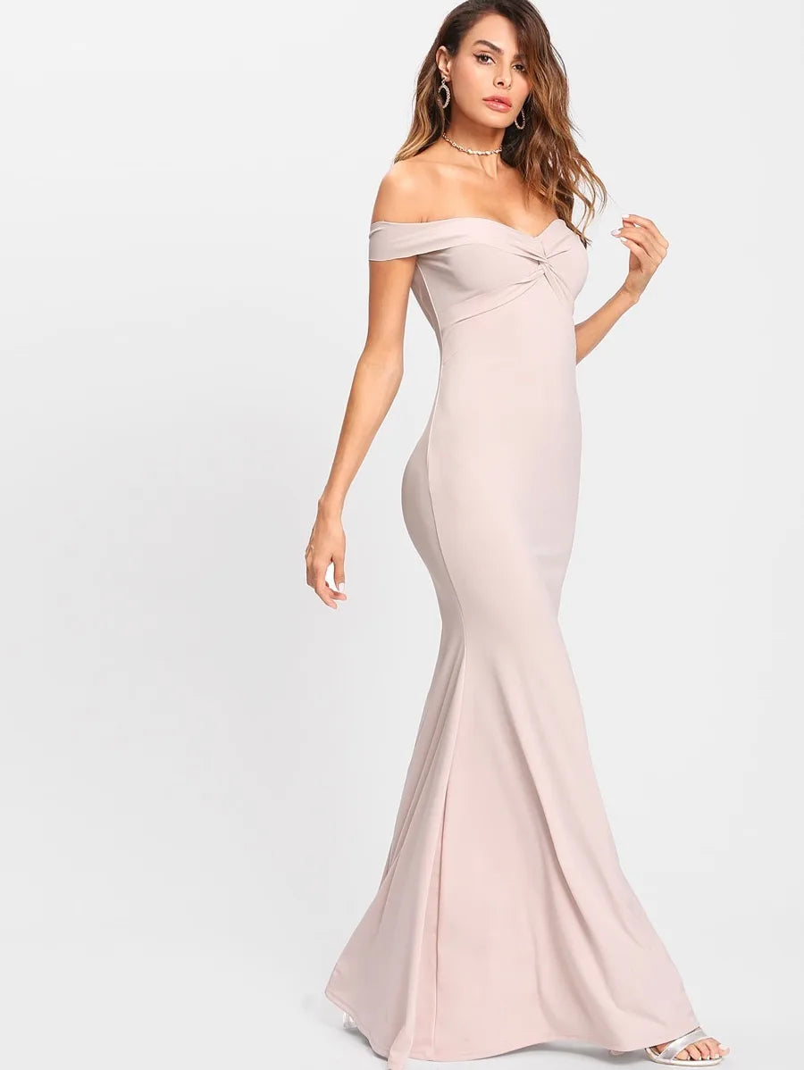 Off Shoulder Twist Front Dress Periwinkley Shop